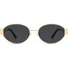 image:imageSOJOS Retro Oval Sunglasses for Women Trendy Classic Shades UV400 Protection SJ1256GoldGrey Lens