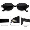 image:imageSOJOS Retro Oval Sunglasses for Women Trendy Classic Shades UV400 Protection SJ1256Matte BlackGrey Lens