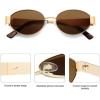 image:imageSOJOS Retro Oval Sunglasses for Women Trendy Classic Shades UV400 Protection SJ1256Shiny GoldBrown Lens
