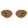 image:imageSOJOS Retro Oval Sunglasses for Women Trendy Classic Shades UV400 Protection SJ1256Shiny GoldBrown Lens