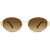 image:imageSOJOS Retro Oval Sunglasses for Women Trendy Classic Shades UV400 Protection SJ1256Shiny GoldGradient Brown