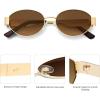 image:imageSOJOS Retro Oval Sunglasses for Women Trendy Classic Shades UV400 Protection SJ1256Shiny GoldGradient Brown