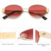 image:imageSOJOS Retro Oval Sunglasses for Women Trendy Classic Shades UV400 Protection SJ1256Shiny GoldGradient Pink