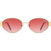 image:imageSOJOS Retro Oval Sunglasses for Women Trendy Classic Shades UV400 Protection SJ1256Shiny GoldGradient Pink