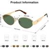 image:imageSOJOS Retro Oval Sunglasses for Women Trendy Classic Shades UV400 Protection SJ1256Shiny GoldGreen Lens
