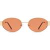 image:imageSOJOS Retro Oval Sunglasses for Women Trendy Classic Shades UV400 Protection SJ1256Shiny GoldOrange Lens