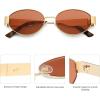 image:imageSOJOS Retro Oval Sunglasses for Women Trendy Classic Shades UV400 Protection SJ1256Shiny GoldOrange Lens