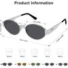 image:imageSOJOS Retro Oval Sunglasses for Women Trendy Classic Shades UV400 Protection SJ1256Shiny SilverGrey Lens