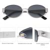 image:imageSOJOS Retro Oval Sunglasses for Women Trendy Classic Shades UV400 Protection SJ1256SilverBlue Lens