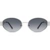 image:imageSOJOS Retro Oval Sunglasses for Women Trendy Classic Shades UV400 Protection SJ1256SilverBlue Lens