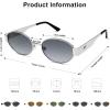 image:imageSOJOS Retro Oval Sunglasses for Women Trendy Classic Shades UV400 Protection SJ1256SilverBlue Lens