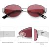 image:imageSOJOS Retro Oval Sunglasses for Women Trendy Classic Shades UV400 Protection SJ1256SilverPurple Lens