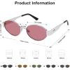 image:imageSOJOS Retro Oval Sunglasses for Women Trendy Classic Shades UV400 Protection SJ1256SilverPurple Lens