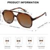 image:imageSOJOS Retro Polarized Aviator Sunglasses Womens Mens Classic 70s 80s Vintage Trendy Square Aviators SJ2174Amber Brown TortoiseBrown