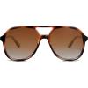 image:imageSOJOS Retro Polarized Aviator Sunglasses Womens Mens Classic 70s 80s Vintage Trendy Square Aviators SJ2174Amber Brown TortoiseBrown