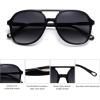 image:imageSOJOS Retro Polarized Aviator Sunglasses Womens Mens Classic 70s 80s Vintage Trendy Square Aviators SJ2174BlackGrey