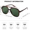 image:imageSOJOS Retro Polarized Aviator Sunglasses Womens Mens Classic 70s 80s Vintage Trendy Square Aviators SJ2174Brown TortoiseDark Green