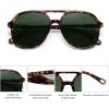 image:imageSOJOS Retro Polarized Aviator Sunglasses Womens Mens Classic 70s 80s Vintage Trendy Square Aviators SJ2174Brown TortoiseDark Green