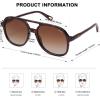 image:imageSOJOS Retro Polarized Aviator Sunglasses Womens Mens Classic 70s 80s Vintage Trendy Square Aviators SJ2174Brown TortoiseGradient Brown