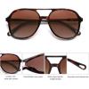 image:imageSOJOS Retro Polarized Aviator Sunglasses Womens Mens Classic 70s 80s Vintage Trendy Square Aviators SJ2174Brown TortoiseGradient Brown