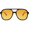 image:imageSOJOS Retro Polarized Aviator Sunglasses Womens Mens Classic 70s 80s Vintage Trendy Square Aviators SJ2174Dark BlackYellow Tint