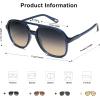 image:imageSOJOS Retro Polarized Aviator Sunglasses Womens Mens Classic 70s 80s Vintage Trendy Square Aviators SJ2174Dark BlueGrey Gradient Brown