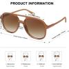 image:imageSOJOS Retro Polarized Aviator Sunglasses Womens Mens Classic 70s 80s Vintage Trendy Square Aviators SJ2174Dark BrownGradient Brown