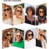 image:imageSOJOS Retro Polarized Aviator Sunglasses Womens Mens Classic 70s 80s Vintage Trendy Square Aviators SJ2174Dark BrownGradient Brown