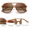 image:imageSOJOS Retro Polarized Aviator Sunglasses Womens Mens Classic 70s 80s Vintage Trendy Square Aviators SJ2174Dark BrownGradient Brown