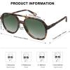 image:imageSOJOS Retro Polarized Aviator Sunglasses Womens Mens Classic 70s 80s Vintage Trendy Square Aviators SJ2174Dark TortoiseGradient Green
