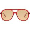 image:imageSOJOS Retro Polarized Aviator Sunglasses Womens Mens Classic 70s 80s Vintage Trendy Square Aviators SJ2174RedClear Brown Tint