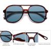 image:imageSOJOS Retro Polarized Aviator Sunglasses Womens Mens Classic 70s 80s Vintage Trendy Square Aviators SJ2174Reddish TortoiseGreyish Blue