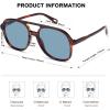 image:imageSOJOS Retro Polarized Aviator Sunglasses Womens Mens Classic 70s 80s Vintage Trendy Square Aviators SJ2174Reddish TortoiseGreyish Blue