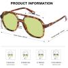image:imageSOJOS Retro Polarized Aviator Sunglasses Womens Mens Classic 70s 80s Vintage Trendy Square Aviators SJ2174TortoiseLight Green Tint