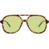 image:imageSOJOS Retro Polarized Aviator Sunglasses Womens Mens Classic 70s 80s Vintage Trendy Square Aviators SJ2174TortoiseLight Green Tint