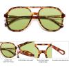 image:imageSOJOS Retro Polarized Aviator Sunglasses Womens Mens Classic 70s 80s Vintage Trendy Square Aviators SJ2174TortoiseLight Green Tint