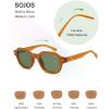 image:imageSOJOS Retro Polygon Round Polarized Sunglasses for Men WomenVintage Italian Acetetace Frame Hand Made Style SJ2667Brown