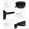 image:imageSOJOS Retro Rectangular Polarized Sunglasses for Women MenVintage Light Weight Square Frame Skinny Rim UV Protection SJ2663Black