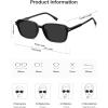 image:imageSOJOS Retro Rectangular Polarized Sunglasses for Women MenVintage Light Weight Square Frame Skinny Rim UV Protection SJ2663Black