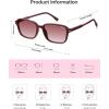 image:imageSOJOS Retro Rectangular Polarized Sunglasses for Women MenVintage Light Weight Square Frame Skinny Rim UV Protection SJ2663Burgundy