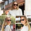image:imageSOJOS Retro Rectangular Polarized Sunglasses for Women MenVintage Light Weight Square Frame Skinny Rim UV Protection SJ2663Burgundy