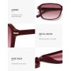 image:imageSOJOS Retro Rectangular Polarized Sunglasses for Women MenVintage Light Weight Square Frame Skinny Rim UV Protection SJ2663Burgundy