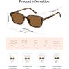 image:imageSOJOS Retro Rectangular Polarized Sunglasses for Women MenVintage Light Weight Square Frame Skinny Rim UV Protection SJ2663Tortoise
