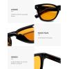 image:imageSOJOS Retro Vintage Polarized Sunglasses Womens Mens 70s 80s Square Panto Style UV400 Shades SJ2662BlackYellow Tint