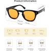 image:imageSOJOS Retro Vintage Polarized Sunglasses Womens Mens 70s 80s Square Panto Style UV400 Shades SJ2662BlackYellow Tint