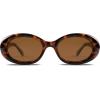 image:imageSOJOS Small Retro Oval Polarized Sunglasses for Women Men 90s Vintage UV400 Protection Tiny Sun Glasses SJ2286Amber TortoiseBrown