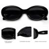 image:imageSOJOS Small Retro Oval Polarized Sunglasses for Women Men 90s Vintage UV400 Protection Tiny Sun Glasses SJ2286BlackGrey
