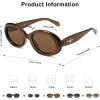 image:imageSOJOS Small Retro Oval Polarized Sunglasses for Women Men 90s Vintage UV400 Protection Tiny Sun Glasses SJ2286BrownBrown