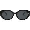 image:imageSOJOS Trendy Oval Polarized Sunglasses for Women Classic Round Retro UV Protection Shade SJ2675Black Frame Grey Lens