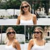 image:imageSOJOS Trendy Oval Polarized Sunglasses for Women Classic Round Retro UV Protection Shade SJ2675Black Frame Grey Lens